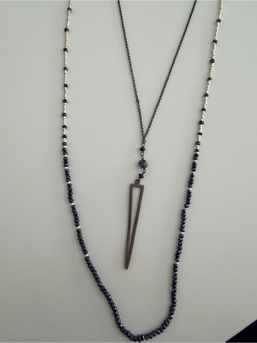 Chan Luu 34" Double Layer Sterling Silver Necklace